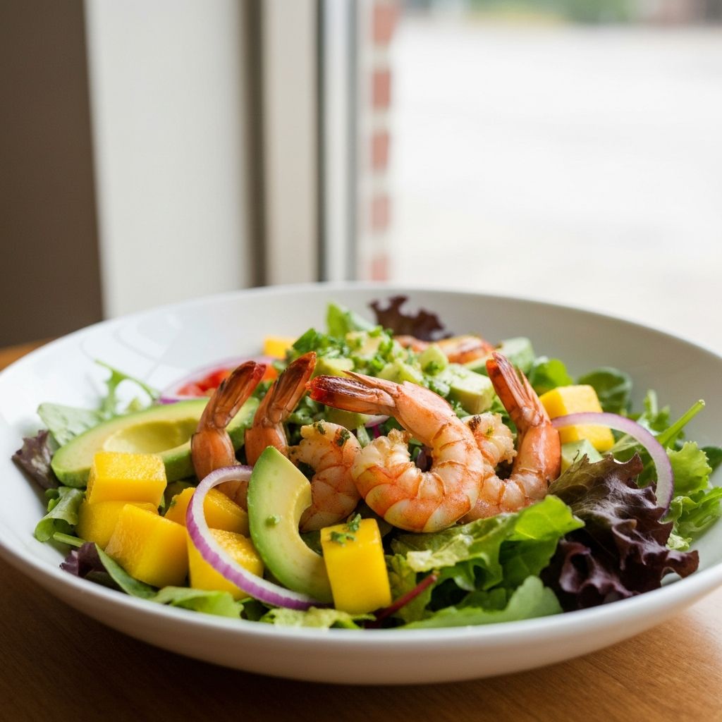 Ensalada fresca con camarones